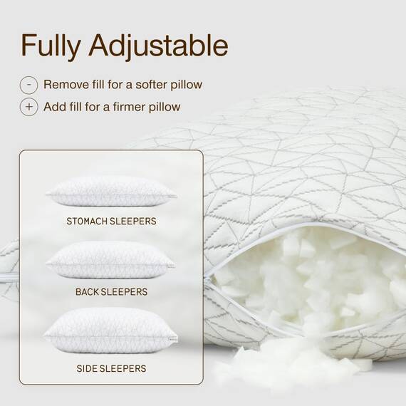 Geschreddertes Memory-Foam-Kissen mit Bambusbezug von Coop Home Goods