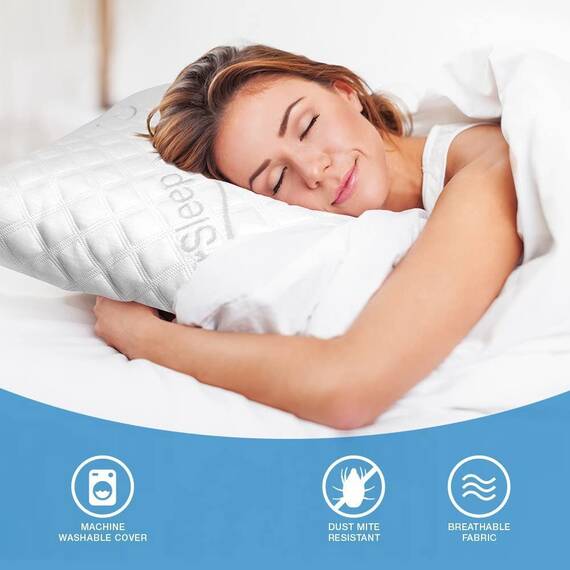 Dream Rite Geschreddertes hypoallergenes Gedächtnisschaumkissen, verstellbares Startseite Kissen, Heimkissen Hotelkollektion, abnehmbar kühlender Viskosebezug aus Bambus (Königingröße, 1 Packung)
