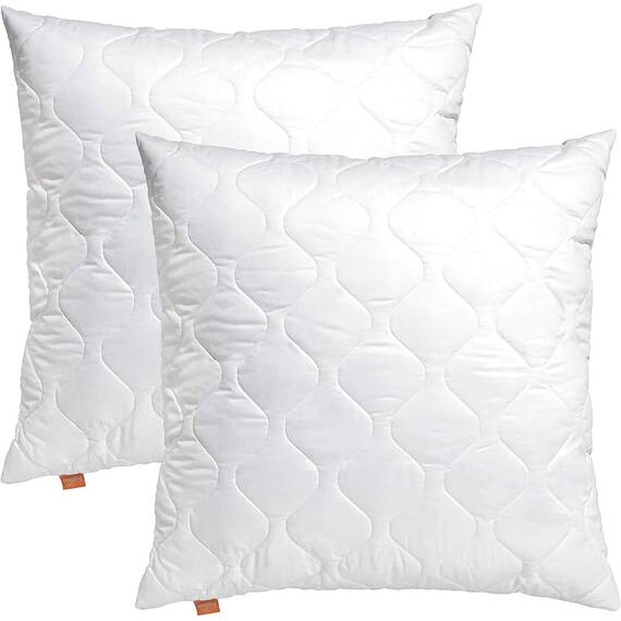 sleepling Kopfkissen 60x60 cm 2er Set, Allergiker Kissen, waschbar, Made in EU, Ökotex, Schlafkissen 60 x 60, Bettkissen, Pillow, 2 Stück, Komfort 100