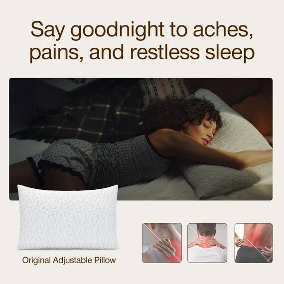 Geschreddertes Memory-Foam-Kissen mit Bambusbezug von Coop Home Goods