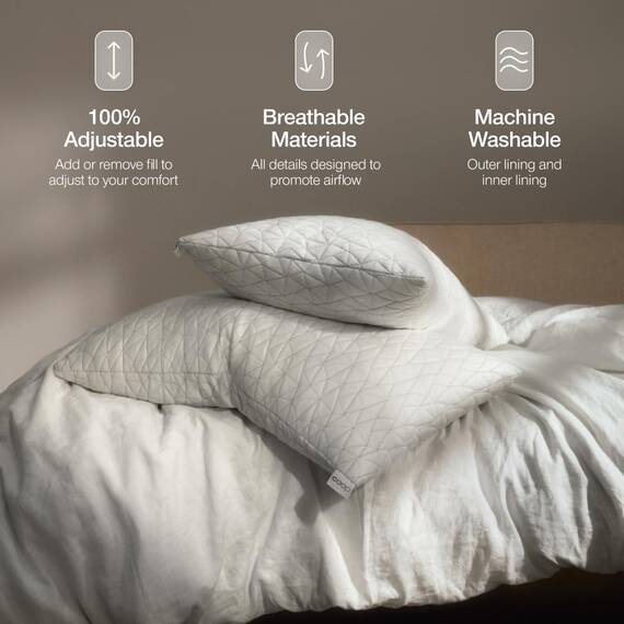 Geschreddertes Memory-Foam-Kissen mit Bambusbezug von Coop Home Goods