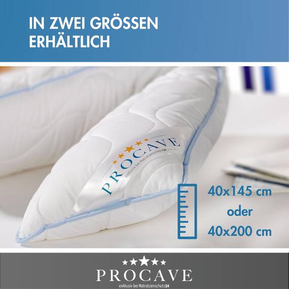 PROCAVE Seitenschläferkissen Top Cool - Kissen lang - atmungsaktives Schlafkissen - Kissen für Seitenschläfer - Body Pillow waschbar - Komfortkissen gegen Rückenschmerzen - Made in Germany - 40x200cm