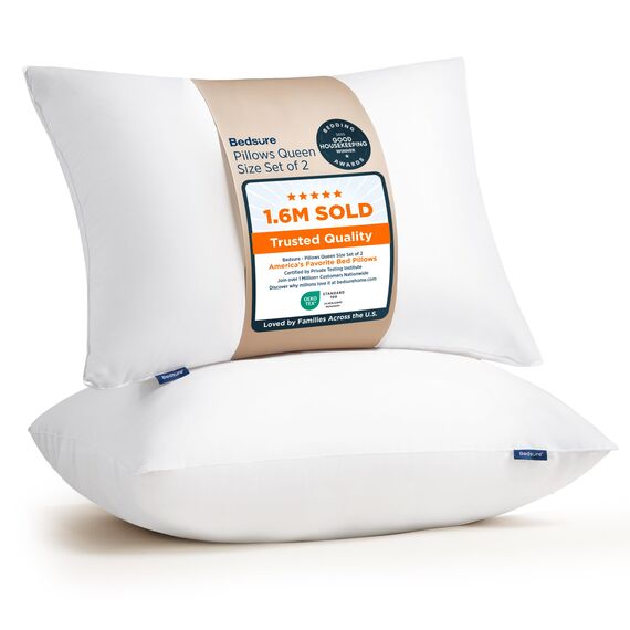 BEDSURE Standard-Kissen zum Schlafen, Bettkissen, Hotelqualität, weiche Daunen, Alternative Kissen, 2 Stück, hypoallergenes Kissen für Seiten- und Rückenschläfer (Standard, 50,8 x 66 cm, 2 Stück)