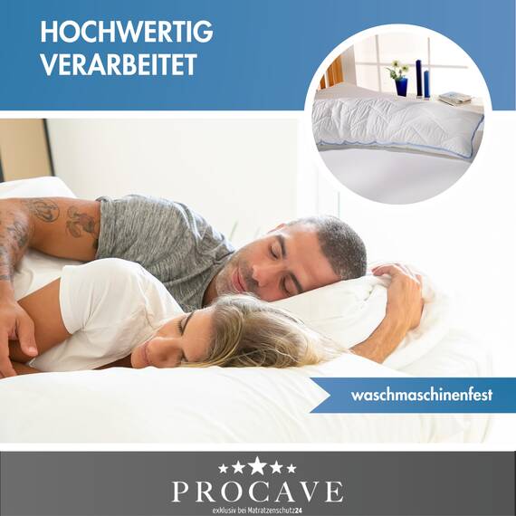 PROCAVE Seitenschläferkissen Top Cool - Kissen lang - atmungsaktives Schlafkissen - Kissen für Seitenschläfer - Body Pillow waschbar - Komfortkissen gegen Rückenschmerzen - Made in Germany - 40x200cm