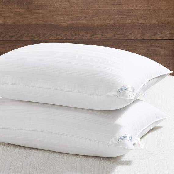 downluxe Daunen-Alternative King Size Kissen (2er Pack) – 100% atmungsaktiver Baumwollbezug, Premium-Hotel-Kollektion, weiche Bettkissen zum Schlafen, 50,8 x 91,4 cm