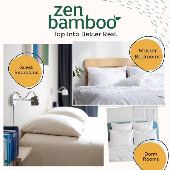 Zen Bamboo kühlendes Kopfkissen - Kissen für Seitenschläfer, Rücken- & Bauchschläfer - Gelkissen mit Bambus-Bezug - Daunen-Alternative - 51x76cm – 2 St.