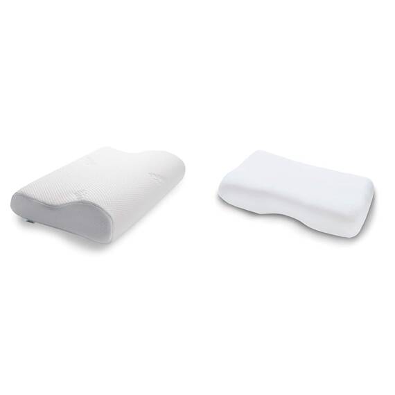 TEMPUR Kissen Set mit Füllung und Bezug, Original Kopfkissen Größe S mit Jersey-Kissenbezug (weiß)