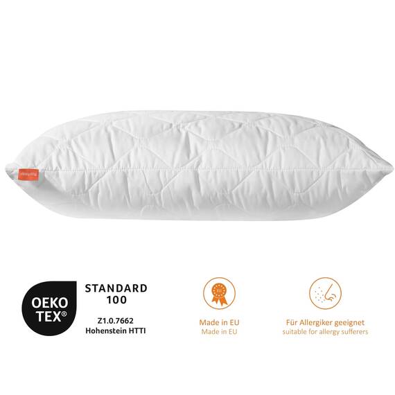 sleepling Kopfkissen 40x80 cm, Allergiker Kissen, waschbar, Made in EU, Oeko-TEX, langes Schlafkissen 40 x 80, Bettkissen, Pillow, Basic 100