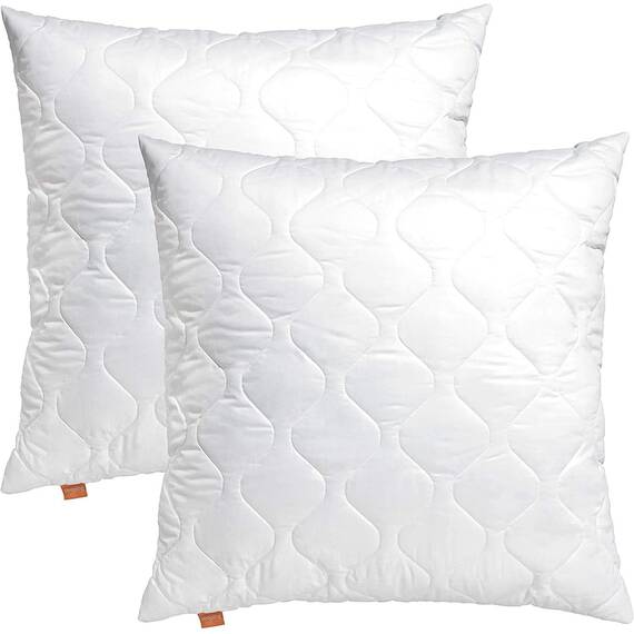 sleepling 2er Set Kopfkissen 60x60 cm, Allergiker Kissen, waschbar, Made in EU, Oeko-TEX, Schlafkissen 60 x 60, Bettkissen, Pillow, 2 Stück, Basic 100
