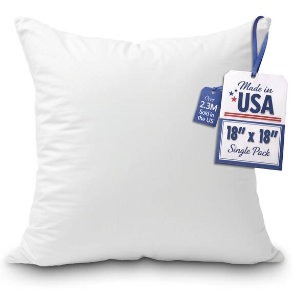 Foamily Premium Hypoallergenes Füllkissen, quadratisch, Polyester, 45,7 x 45,7 cm, Weiß