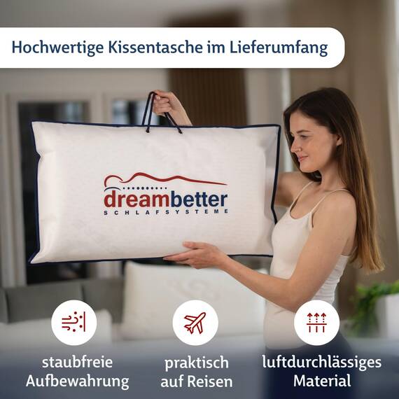 FMP Matratzenmanufaktur Orthopädisches Nackenstützkissen viscoelastisches Kissen, Visco Kopfkissen, Kissen, Nackenkissen 6,5 cm hoch, weiß