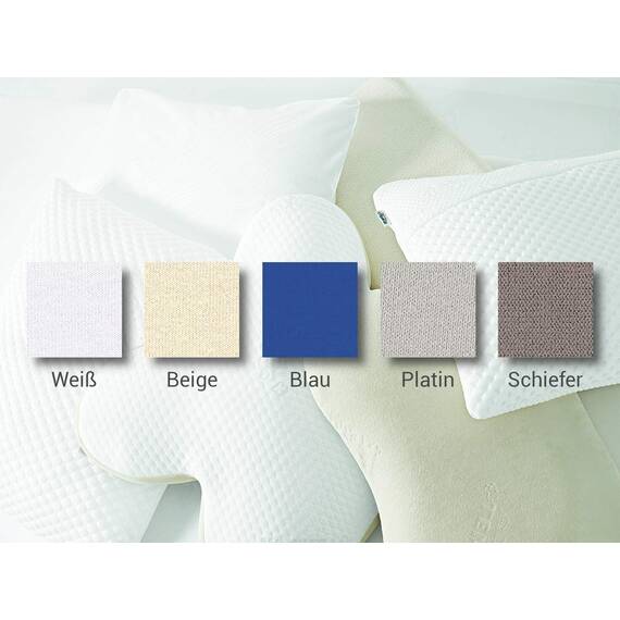 TEMPUR Kissen Set mit Füllung und Bezug, Original Kopfkissen Größe S mit Jersey-Kissenbezug (schiefergrau)