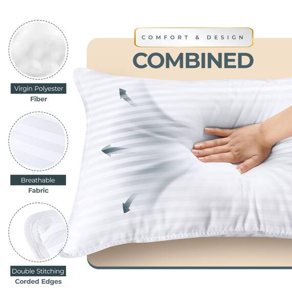Utopia Bedding Premium Faser-Füllung für Betten aus Baumwolle, 2 Stück King weiß