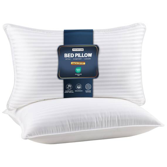 Utopia Bedding Premium Faser-Füllung für Betten aus Baumwolle, 2 Stück King weiß