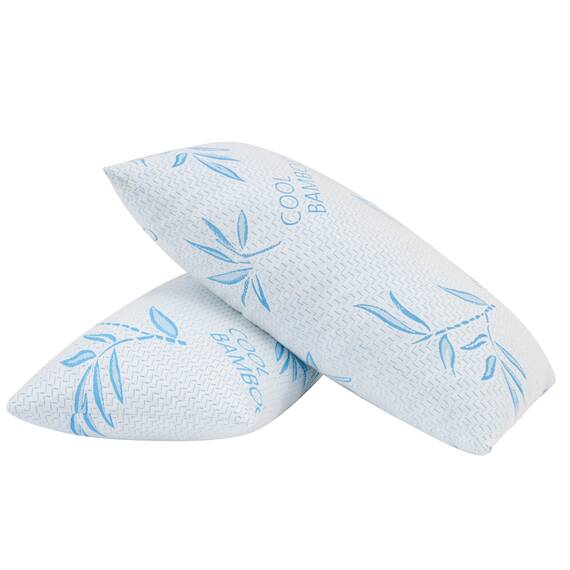 ComfySleep Kingsize-Viskosekissen aus Bambus, kühlend, geschredderter Memory-Schaum, verstellbare Viskose aus Bambus, Abnehmbarer/waschbarer Bezug, 2 Stück