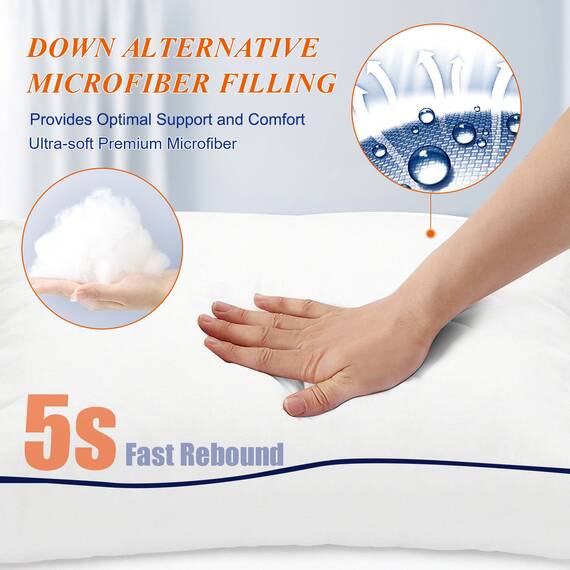 MZOIMZO Bettkissen zum Schlafen - King Size, 2er Set, kühlende Hotelqualität mit hochwertiger weicher Daunen-Alternative Füllung für Rücken-, Bauch- oder Seitenschläfer