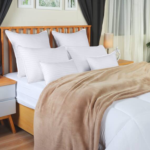 Utopia Bedding Premium Faser-Füllung für Betten aus Baumwolle, 2 Stück King weiß