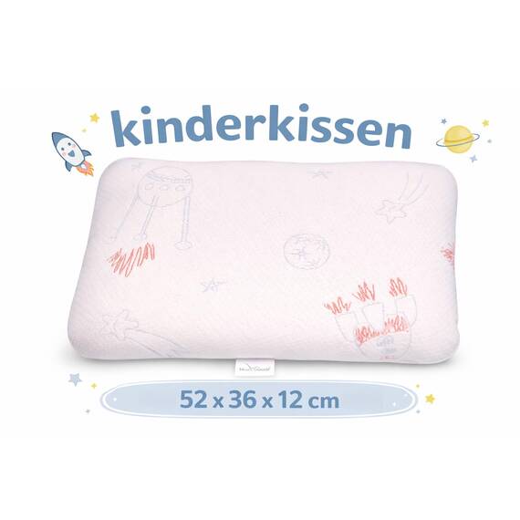 MaxxGoods Kinderkissen Memory Foam - Kopfkissen für Kleinkinder zum Schlafen - ergonomisch & atmungsaktiv - wachstumsfreundliches Kissen & antibakteriell - Kissen für Allergiker (54x37x11 cm) - blau