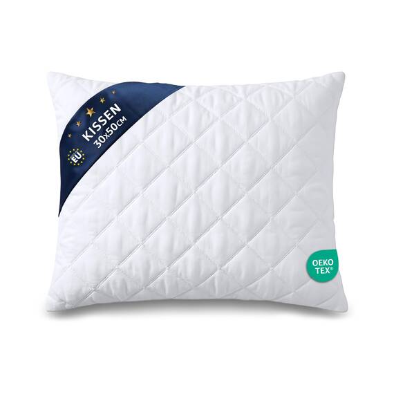 Amazinggirl Kopfkissen 30x50 cm - Kissen Allergiker Schlafkissen Polster Pillow Made in EU und Pillows for Sleeping 50 x 30 Bett Kissens für Schlafen Oeko-Tex Weiß
