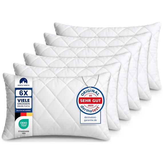 Gentle North Kopfkissen (50x75 cm groß) - 4er Set Kissen für Bett und als Dekokissen - Mit Reißverschluss für Füllung - Sofakissen - Zierkissen für Couch und Sofa - Ökotex - Waschbar bis 60° - Weiß