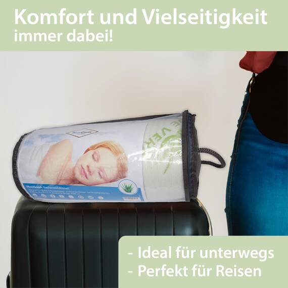 MaxxGoods orthopädisches Kissen, Nackenstützkissen aus Visco Gelschaum mit Aloe Vera Schutzbezug & Innenbezug 100% Baumwolle - Kopfkissen für Bauch- Rücken- und Seitenschläfer (42cm x 70cm x 12cm)