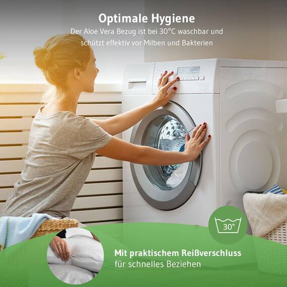 Third of Life Seitenschläfer-Kissen ACAMAR mit Aloe Vera Bezug, HWS Nackenstützkissen, Ergonomischer Memory Foam für die Seitenlage, Wellnesskern mit Bambus-Aktivkohle, Aktive Hautpflege mit Oekotex