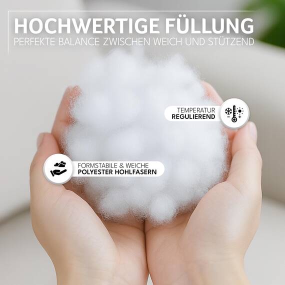 Gentle North Kopfkissen (40x80 cm groß) - Kissen für Bett und als Dekokissen - Mit Reißverschluss für Füllung - Sofakissen - Zierkissen für Couch und Sofa - Ökotex - Waschbar bis 60° - Weiß