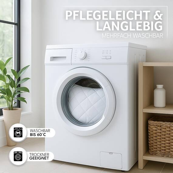 Gentle North Kopfkissen (50x60 cm groß) - 4er Set Kissen für Bett und als Dekokissen - Mit Reißverschluss für Füllung - Sofakissen - Zierkissen für Couch und Sofa - Ökotex - Waschbar bis 60° - Weiß