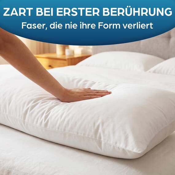 Flowen Seitenschläferkissen 40 x 145 cm Langes Kissen für Seitenschläfer Body Pillow 40x145 mit Mikrofaser-Füllung Hypoallergene Anti-Milben WeicheKopfkissenbezug 100% Polyester