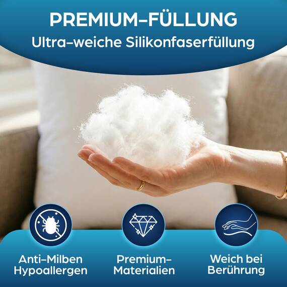 Flowen Kissen 30x30 Kopfkissen 4er Set für Sofa und Bett Innenkissen Hypoallergene Anti-Milben Kissenfüllung mit Weicher Gesteppter Kissenbezug 100% Polyester für Haus/Hotel