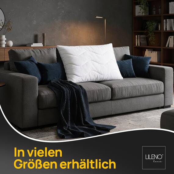 LILENO HOME Kissen 60x80 (2er Set) – 95 °C waschbar, Oeko-Tex & Made in DE – Allergiker Kopfkissen 60x80 anpassbar für himmlischen Schlaf – Haut schmeichelndes & geruchsfreies Pillow
