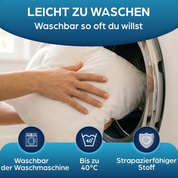 Flowen Kissen 40x40 Kopfkissen 2er Set für Sofa und Bett Innenkissen Hypoallergene Anti-Milben Kissenfüllung mit Weicher Gesteppter Kissenbezug 100% Polyester für Haus/Hotel