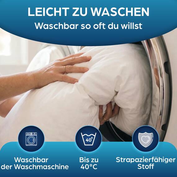 Flowen Seitenschläferkissen 40 x 145 cm Langes Kissen für Seitenschläfer Body Pillow 40x145 mit Mikrofaser-Füllung Hypoallergene Anti-Milben WeicheKopfkissenbezug 100% Polyester