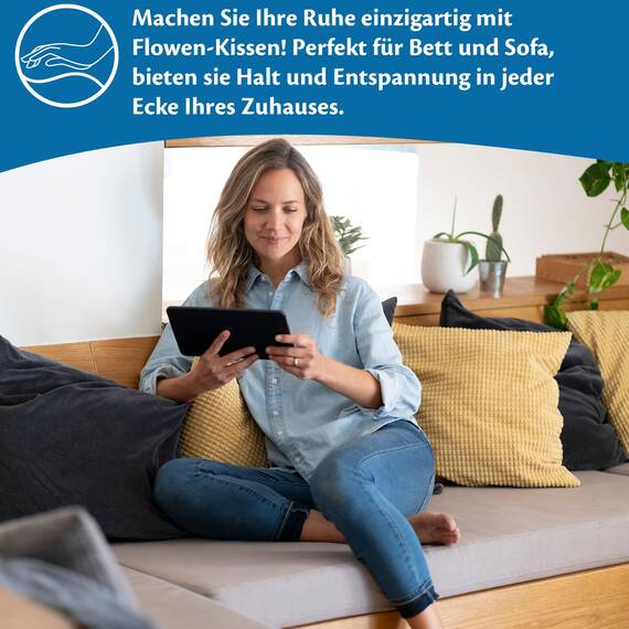 Kopfkissen, 65 x 65 cm, 2 Stück, für das Bett, dekorativ, antiallergisch, milbendicht, kühlend, Kissenbezug weiß, aus Baumwolle und Polyester, abnehmbar und waschbar