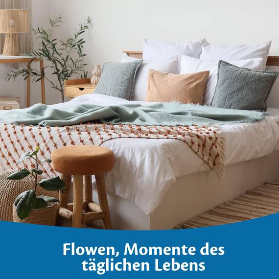 Flowen Kopfkissen 50x70 cm Kissen für Bett 50 x 70 2er Set Bettkissen Hypoallergene Anti-Milben Weiche Kissenfüllung mit Weicher Gesteppter Kopfkissenbezug 100% Polyester Schlafkissen