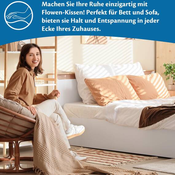 Flowen Kopfkissen 50x70 cm Kissen für Bett 50 x 70 2er Set Bettkissen Hypoallergene Anti-Milben Weiche Kissenfüllung mit Weicher Gesteppter Kopfkissenbezug 100% Polyester Schlafkissen