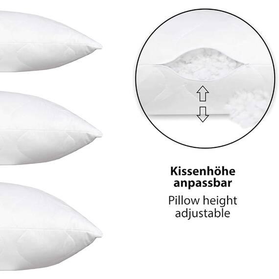 Siebenschläfer Kopfkissen 80x80 2er Set – Nachfüllbares Kissen Doppelpack mit Mikrofaser-Füllung (80 x 80 cm)