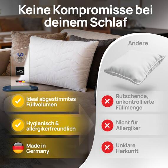 LILENO HOME Kopfkissen 30x40 (6er Set) – 95 °C waschbar, Oeko-Tex & Made in DE – Allergiker Kissen 30x40 für himmlischen Schlaf – Haut schmeichelndes & geruchsfreies Pillow