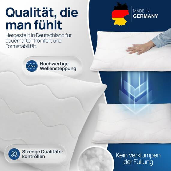 LILENO HOME Allergiker Kopfkissen 40x80 (6er Set) – 95°C waschbar, OekoTex & Made in DE – Kissen 40x80 mit praller Füllung für himmlischen Schlaf – Haut schmeichelndes & geruchsfreies Pillow