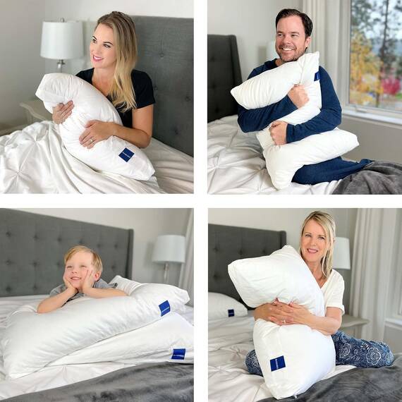 ACCURATEX Hybrid zerkleinertes Memory Foam Kopfkissen 40x60 cm 2er Set, Kissen mit Mikrofaser Füllung & abnehmbarem Bezug, höhenverstellbares Bettkissen für Rücken, Bauchschläfer, waschbar, weiß
