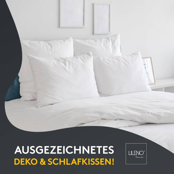 LILENO HOME Kissen 40x70 (2er Set) – 95 °C waschbar, Oeko-Tex & Made in DE – Allergiker Kopfkissen 40x70 anpassbar für himmlischen Schlaf – Haut schmeichelndes & geruchsfreies Pillow