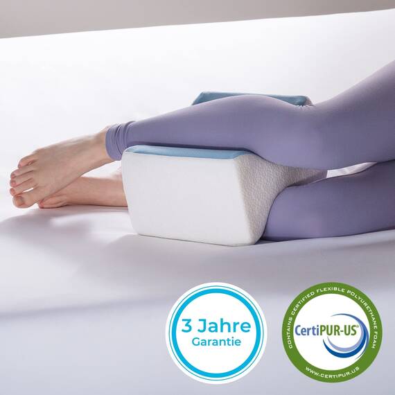 Linenspa Ergonomische Kniekissen aus Gel-Memory-Foam für Seitenschläfer – Beinkissen, Weiß