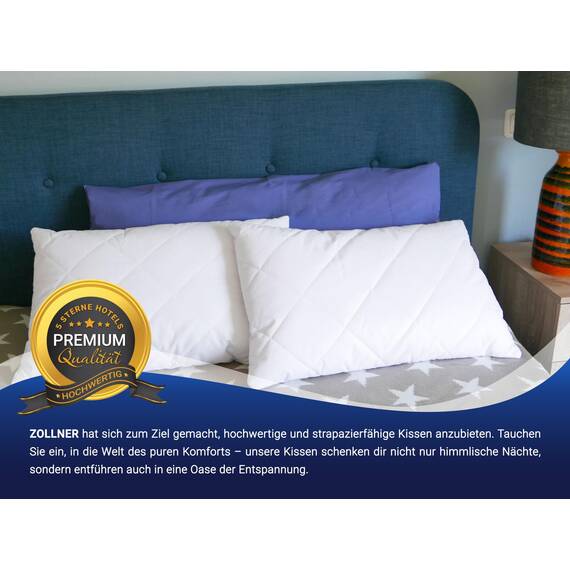 ZOLLNER 2er Set Kissen - Made in Europe – Polyesterfüllung - Bezug aus Mischgewebe - waschbar bis 95°C - 40x60 cm - Hotelqualität - Oeko Tex® Zertifiziert