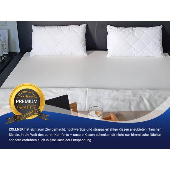 ZOLLNER 2er Set Kissen - Made in Europe – Polyesterfüllung - Bezug aus Mischgewebe - waschbar bis 95°C - 40x65 cm - Hotelqualität - Oeko Tex® Zertifiziert