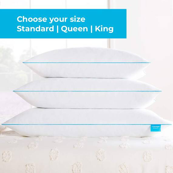 Linenspa US Queen Kopfkissen – 2er Set – Mittelfestes Kissen – Öko-Tex – aus zerkleinerten Memory Foam Flocken