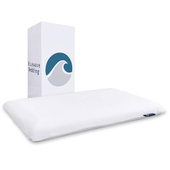 Bluewave Bedding ultraflaches Ultra Slim Gel-Memoryschaum-Kissen für Bauch- und Rückenschläfer, niedriges, flaches Design für Halswirbelsäulenausrichtung, tieferen Schlaf, 7 cm hoch, Standardgröße