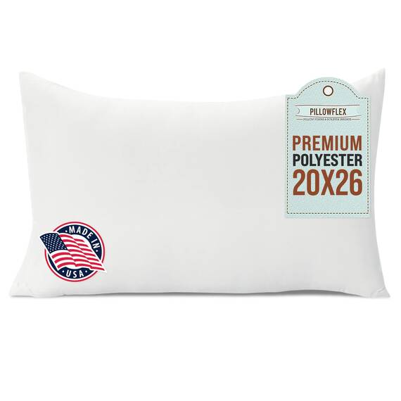Pillowflex Premium-Polyester-Kisseneinsatz – 50,8 x 66 cm, maschinenwaschbar, weiches Standard-Bett-Schlafkissen – großes rechteckiges Polyester-Kissenbezug-Füllung – 1 dekorative Kissenform