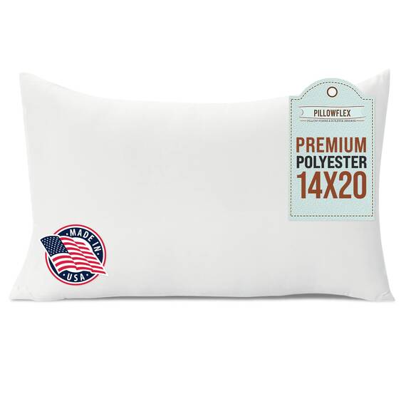 Pillowflex Premium Polyester-Kisseneinsatz – 35,6 x 50,8 cm Kissenform – maschinenwaschbar, Akzent-Wurfeinsatz, Lendenkissen für Kissenbezug – Rücken, Reisekissen, Nackenkissen – 1 dekoratives Kissen