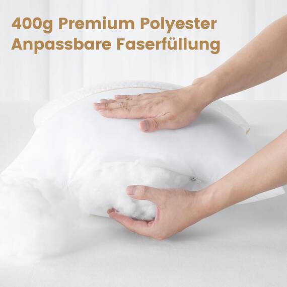 BedStory Kopfkissen 40x40 2er Set mit abziehbarem Bambusfasern Bezug, Antimilben und antibakteriell Kissen aus 400g x 2 Mikrofasern, hypoallergen bequemes Weiches und atmungsaktives Kissen
