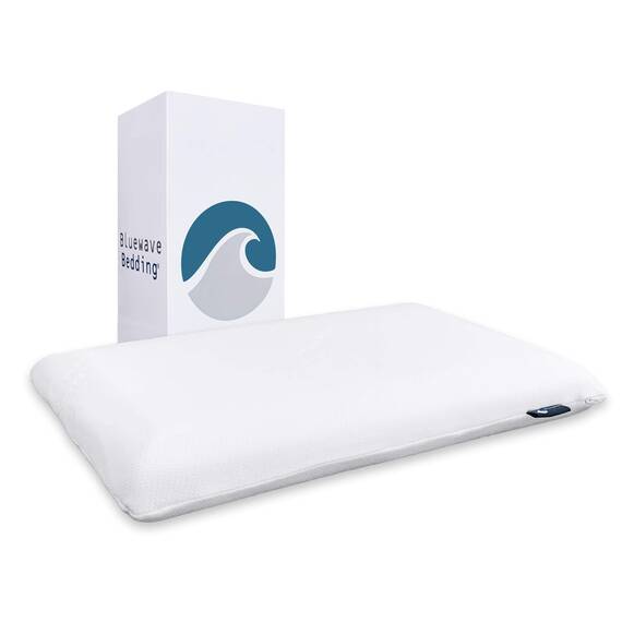 Bluewave Bedding superflaches Super Slim Gel-Memoryschaum-Kissen für Bauch- und Rückenschläfer, niedriges, flaches Design für Halswirbelsäulenausrichtung, tieferen Schlaf, 8,3 cm hoch, Standardgröße